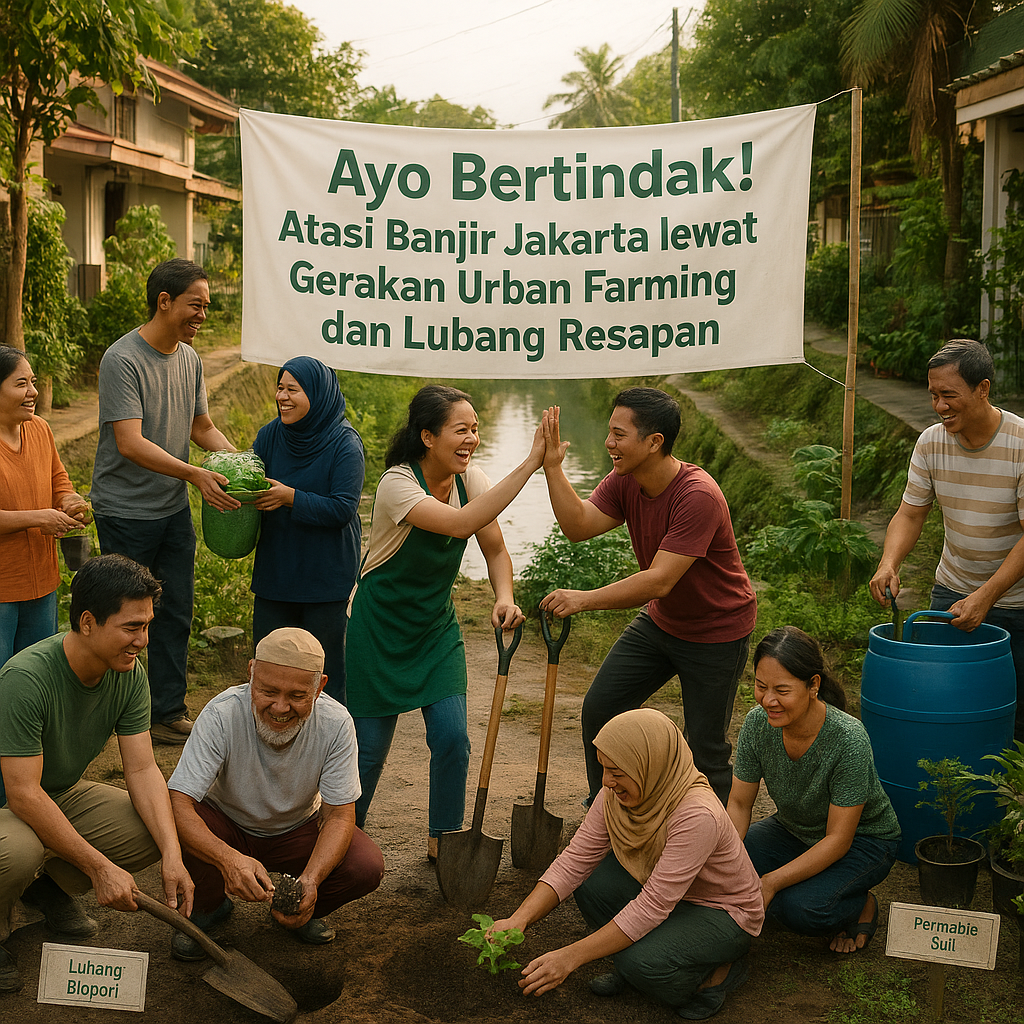 Ayo Bertindak! Atasi Banjir Jakarta lewat Gerakan Urban Farming dan Lubang Resapan