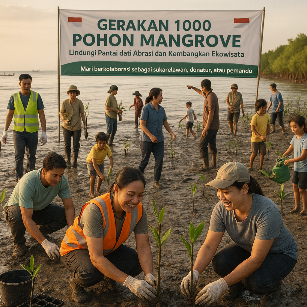 Gerakan 1000 Pohon Mangrove: Lindungi Pantai dari Abrasi dan Kembangkan Ekowisata