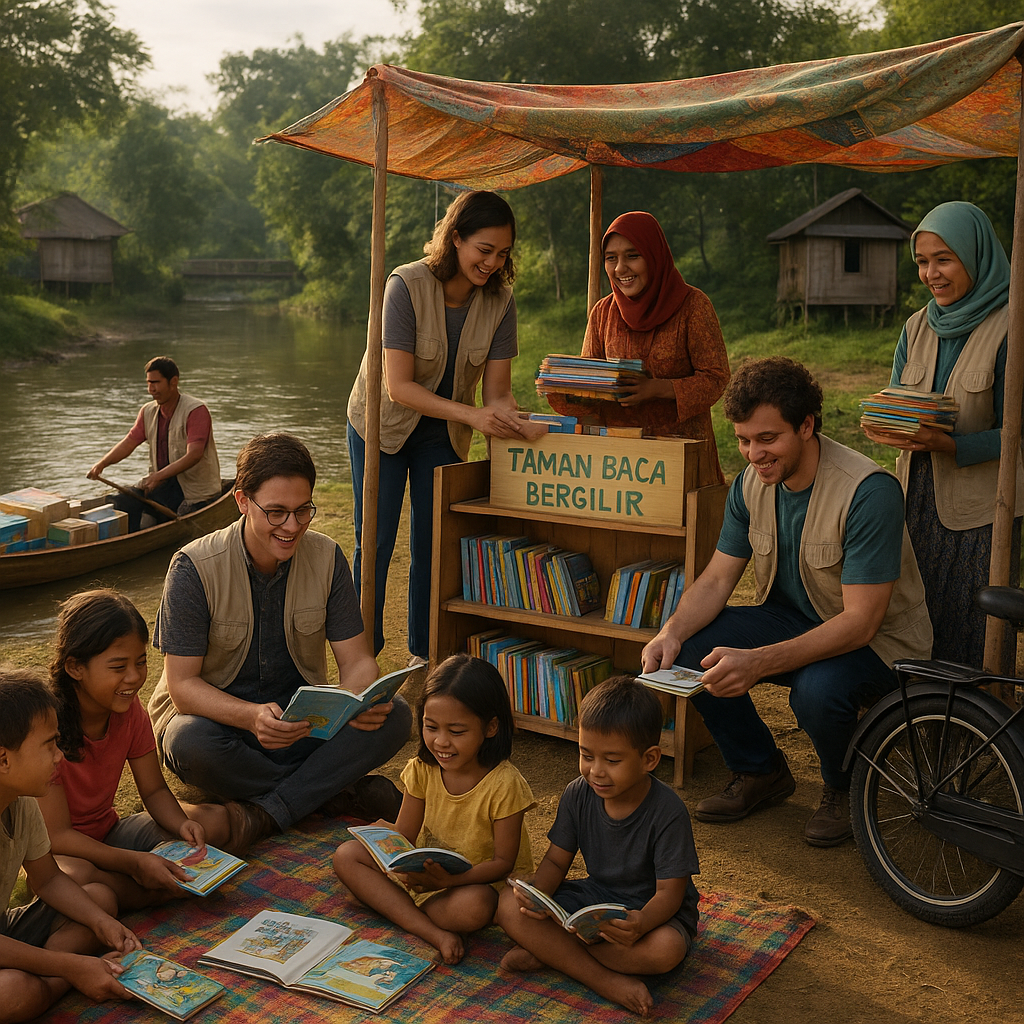 Ajak Anak Pedalaman Cinta Membaca lewat Taman Baca Bergilir