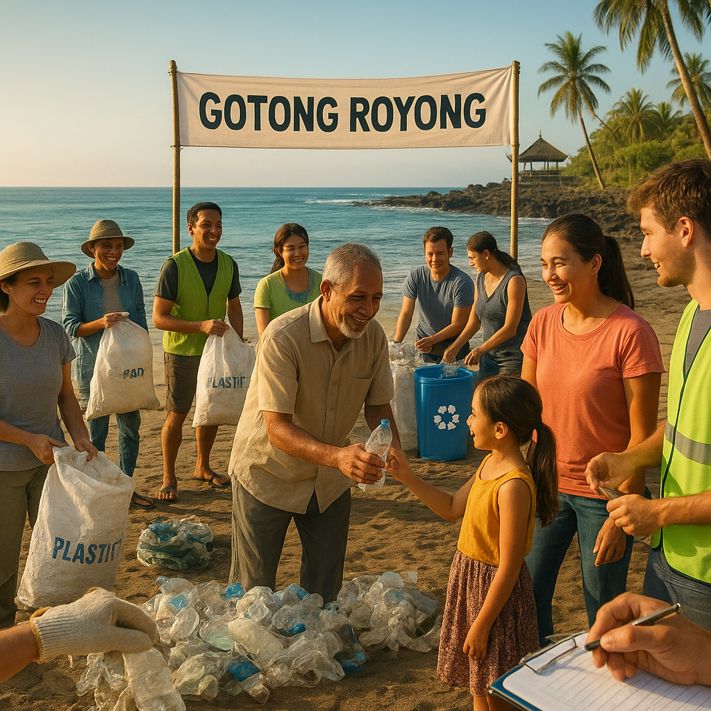 Gotong Royong Warga dan Relawan Bersihkan Sampah Plastik di Pesisir Bali