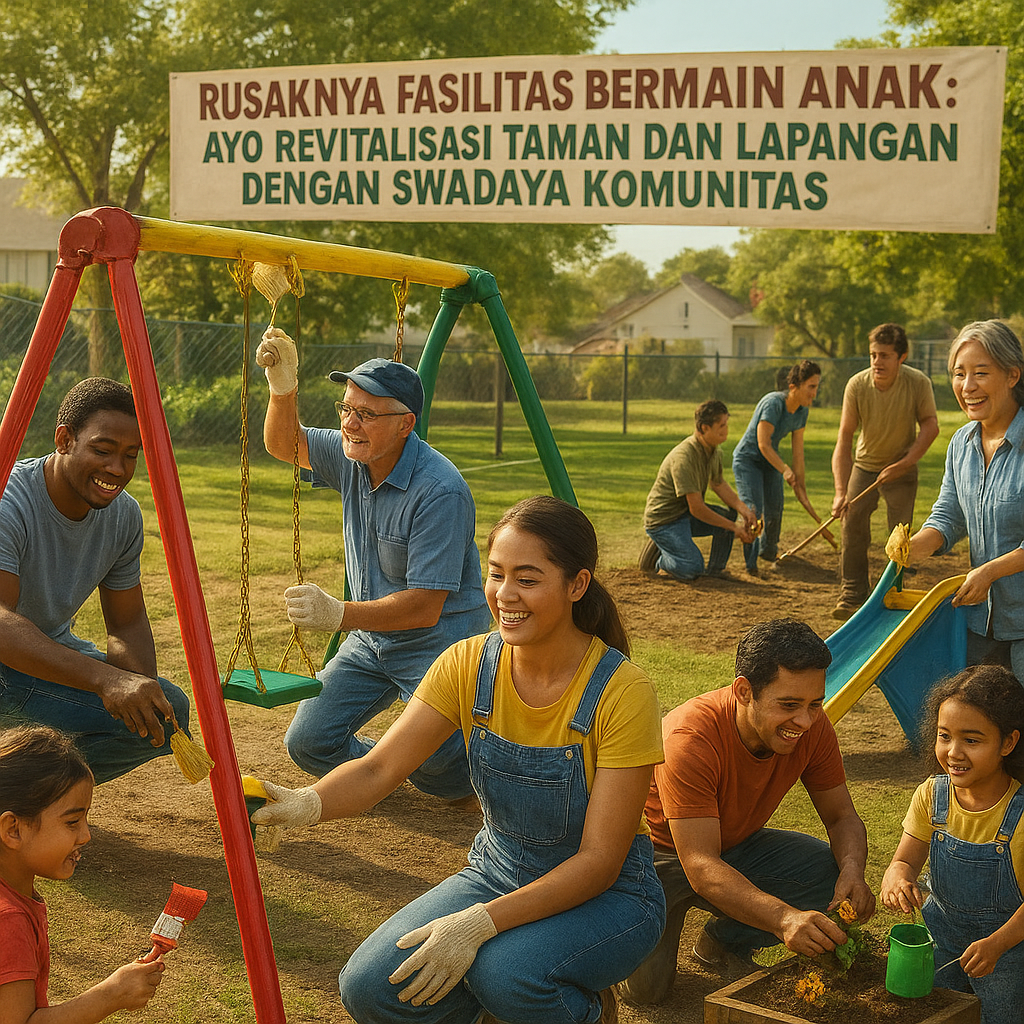 Rusaknya Fasilitas Bermain Anak: Ayo Revitalisasi Taman dan Lapangan dengan Swadaya Komunitas