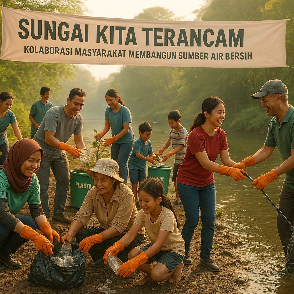 Sungai Kita Terancam, Kolaborasi Masyarakat Membangun Sumber Air Bersih