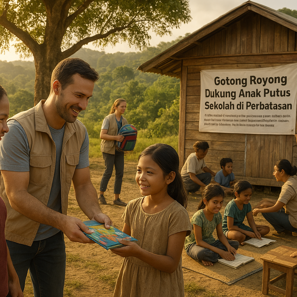 Gotong Royong Dukung Anak Putus Sekolah di Perbatasan