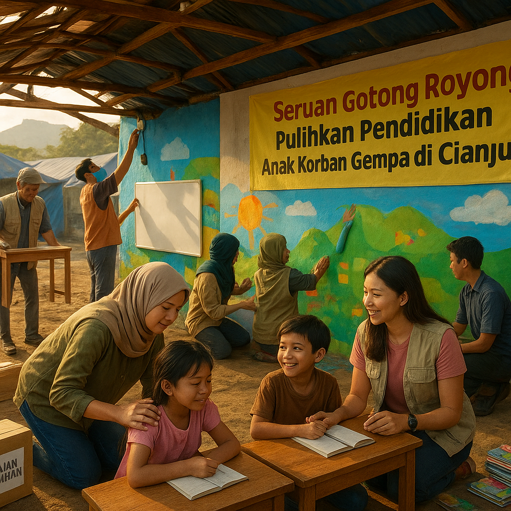 Seruan Gotong Royong: Pulihkan Pendidikan Anak Korban Gempa di Cianjur