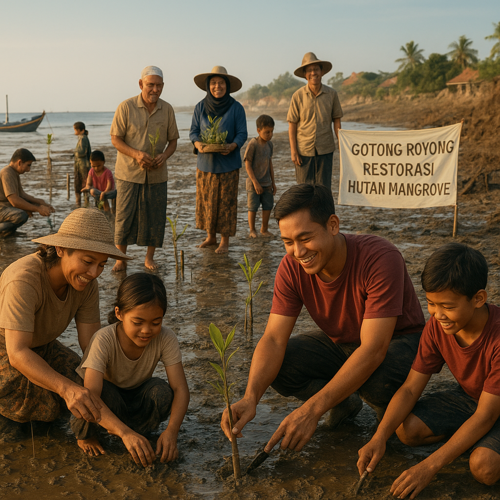 Gotong Royong Restorasi Hutan Mangrove di Pesisir Demak yang Terancam Abrasi