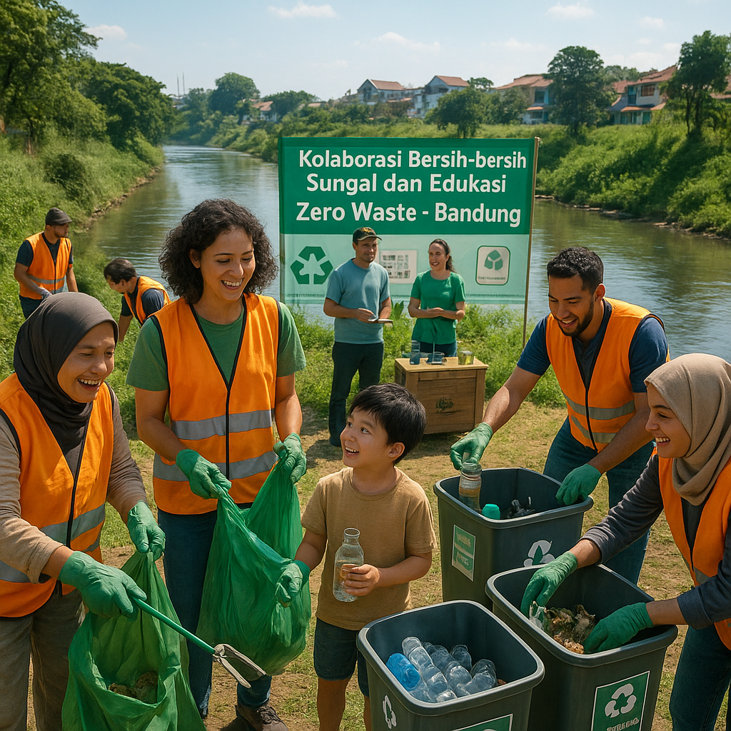 Kolaborasi Bersih-bersih Sungai dan Edukasi Zero Waste di Kota Bandung