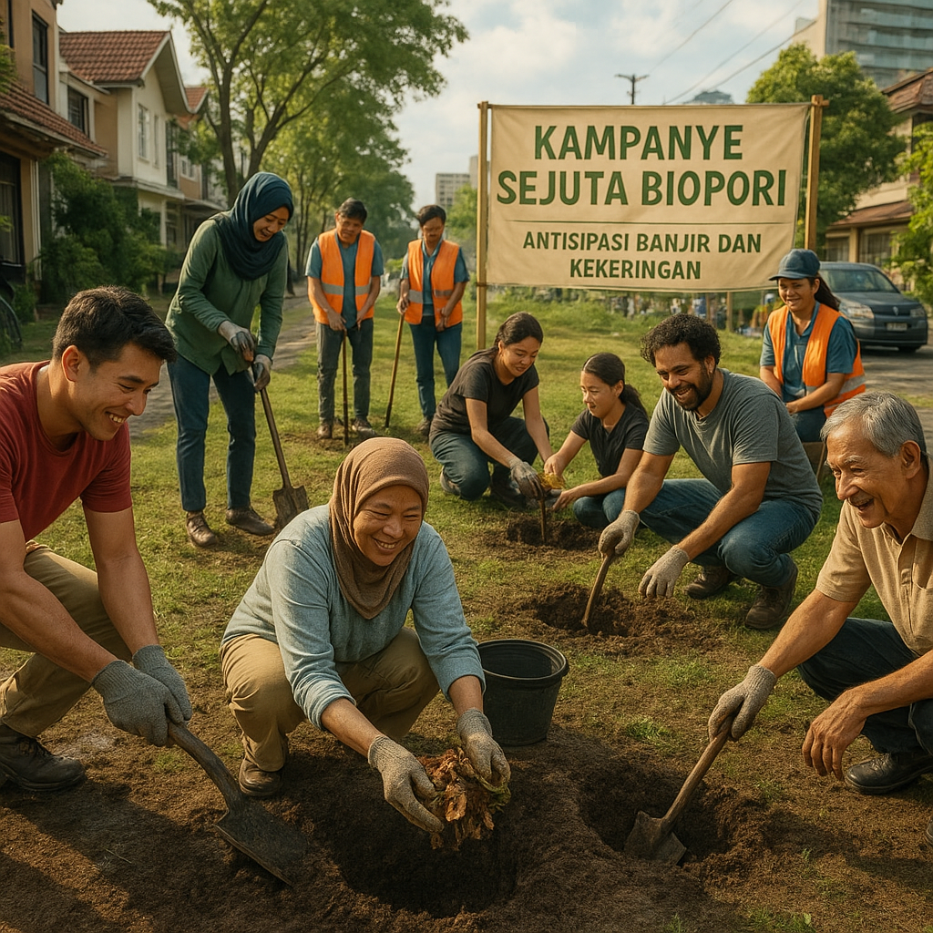 Kampanye 'Sejuta Biopori' untuk Antisipasi Banjir dan Kekeringan di Perkotaan