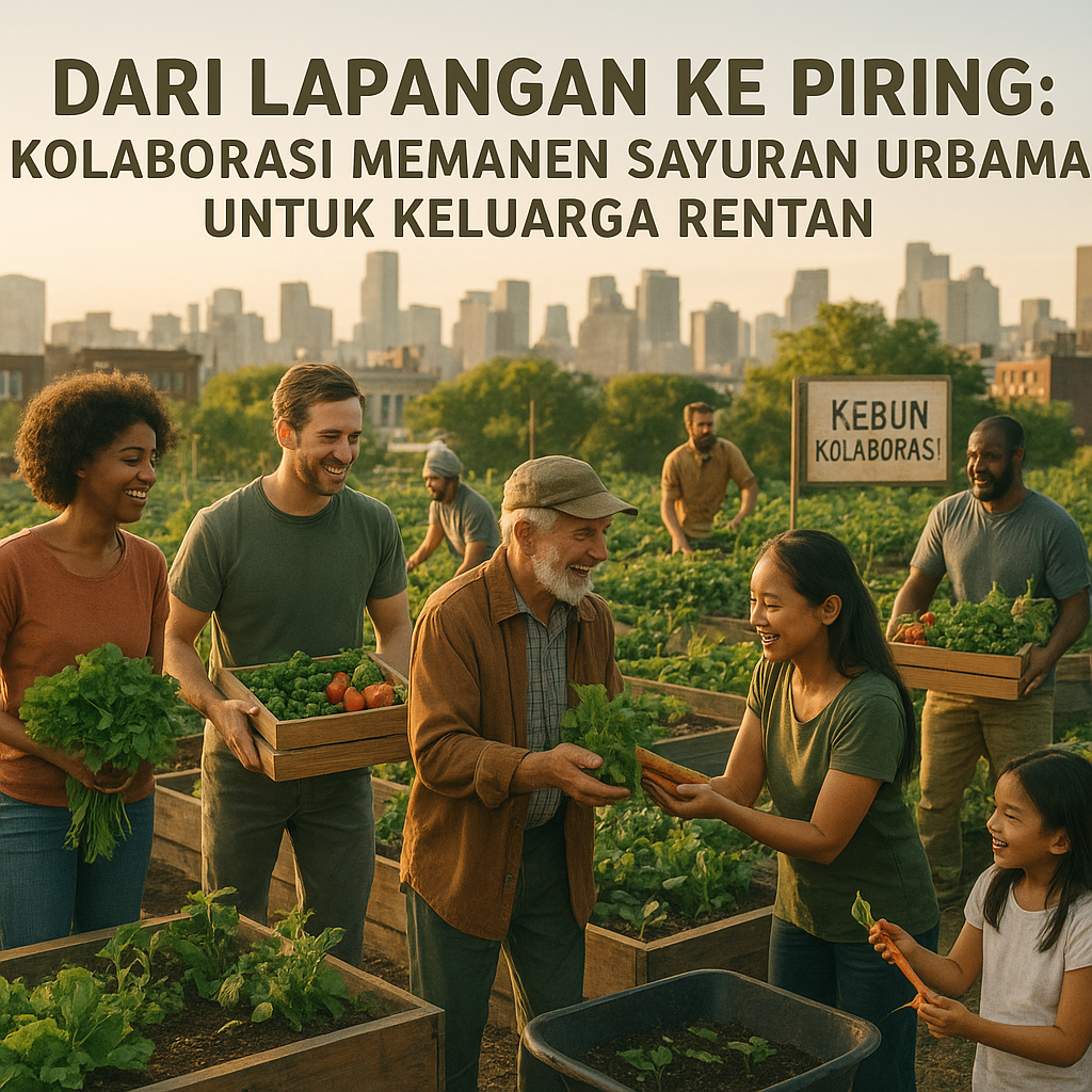 Dari Lapangan ke Piring: Kolaborasi Memanen Sayuran Urbam untuk Keluarga Rentan