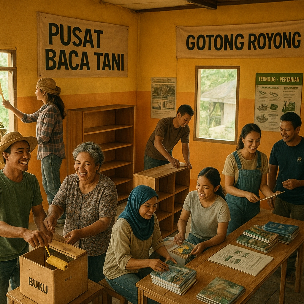 Rekondisi Pusat Baca Tani: Gotong Royong Membangun Literasi Petani Milenial