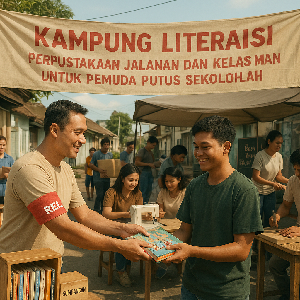 Kampung Literasi: Perpustakaan Jalanan dan Kelas Keterampilan untuk Pemuda Putus Sekolah