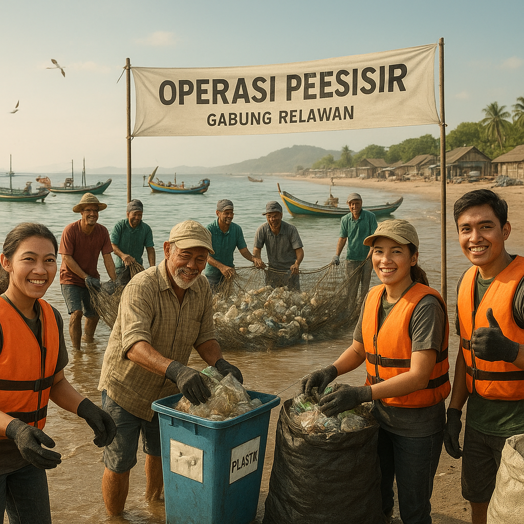 Komunitas Nelayan Pesisir Bersihkan Sampah Plastik di Laut, Ajak Relawan Gabung 'Operasi Pesisir'