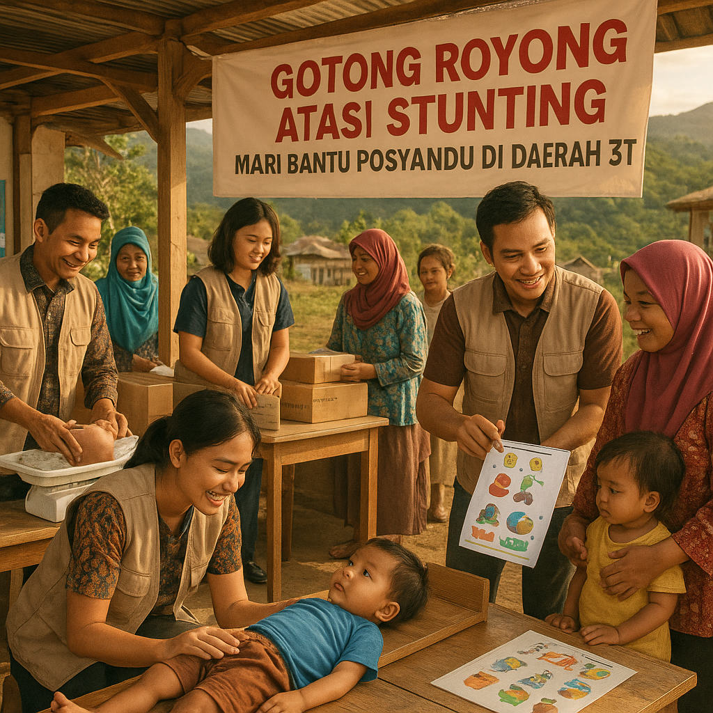 Gotong Royong Atasi Stunting, Mari Bantu Posyandu di Daerah 3T