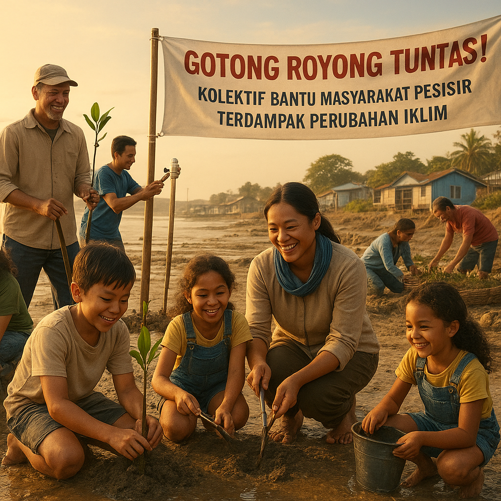 Gotong Royong Tuntas! Kolektif Bantu Masyarakat Pesisir Terdampak Perubahan Iklim