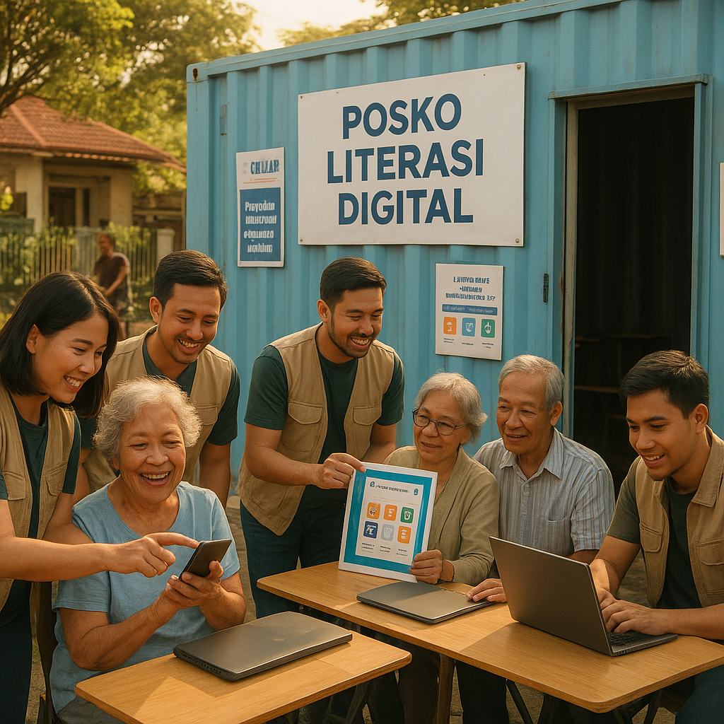 Warga di Cibubur Bangun Posko Literasi Digital dari Kontainer Bekas