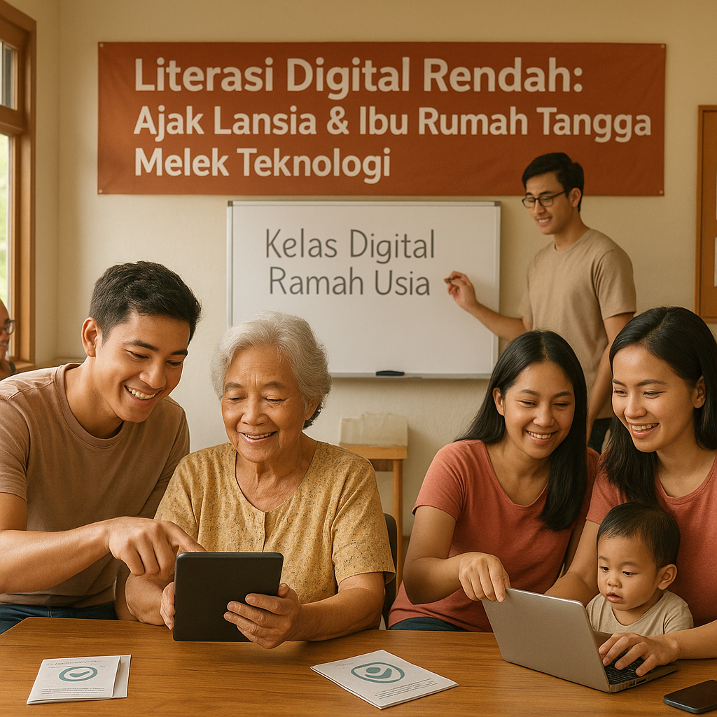 Literasi Digital Rendah: Ajak Lansia & Ibu1 Rumah Tangga Melek Teknologi