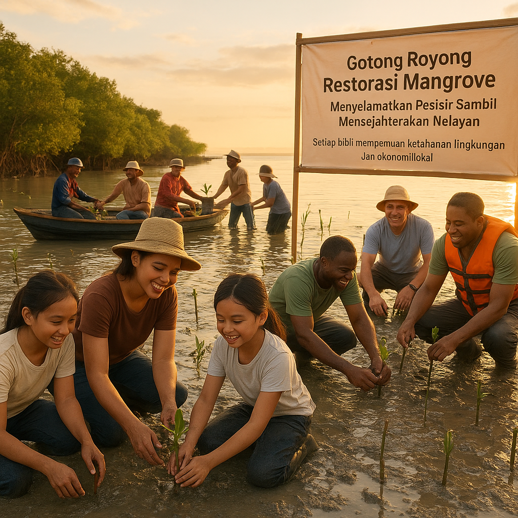 Gotong Royong Restorasi Mangrove: Menyelamatkan Pesisir Sambil Mensejahterakan Nelayan