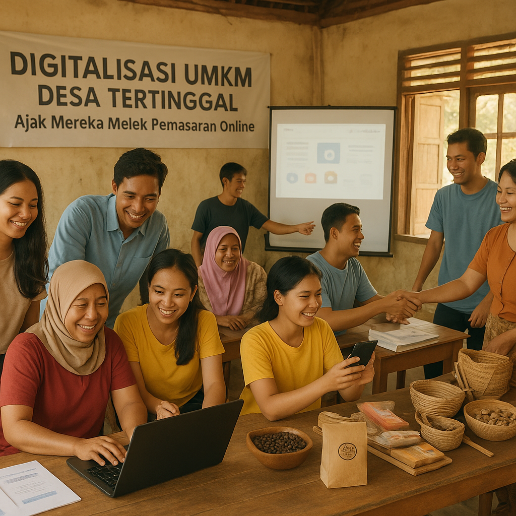 Digitalisasi UMKM Desa Tertinggal - Ajak Mereka Melek Pemasaran Online