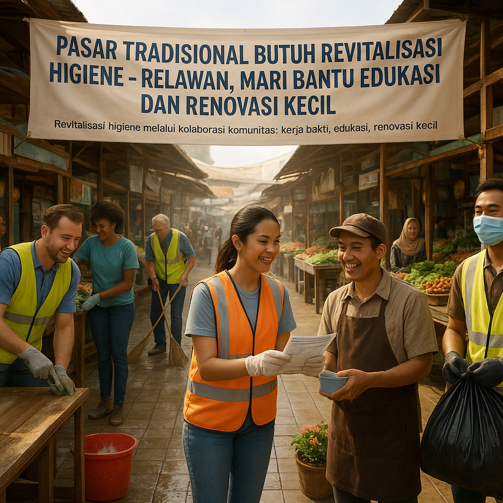 Pasar Tradisional Butuh Revitalisasi Higiene - Relawan, Mari Bantu Edukasi dan Renovasi Kecil