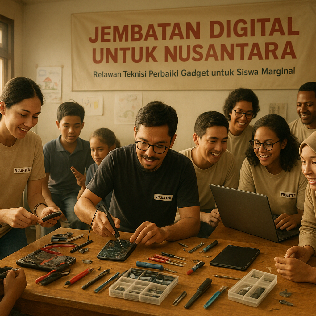 Jembatan Digital untuk Nusantara: Relawan Teknisi Perbaiki Gadget untuk Siswa Marginal