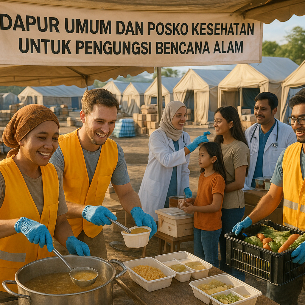 Dapur Umum dan Posko Kesehatan untuk Pengungsi Bencana Alam