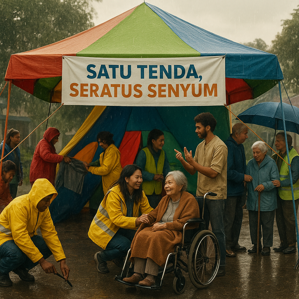 Gerakan "Satu Tenda, Seratus Senyum": Bantu Penghuni Panti Jompo dan Disabilitas Hadapi Musim Hujan