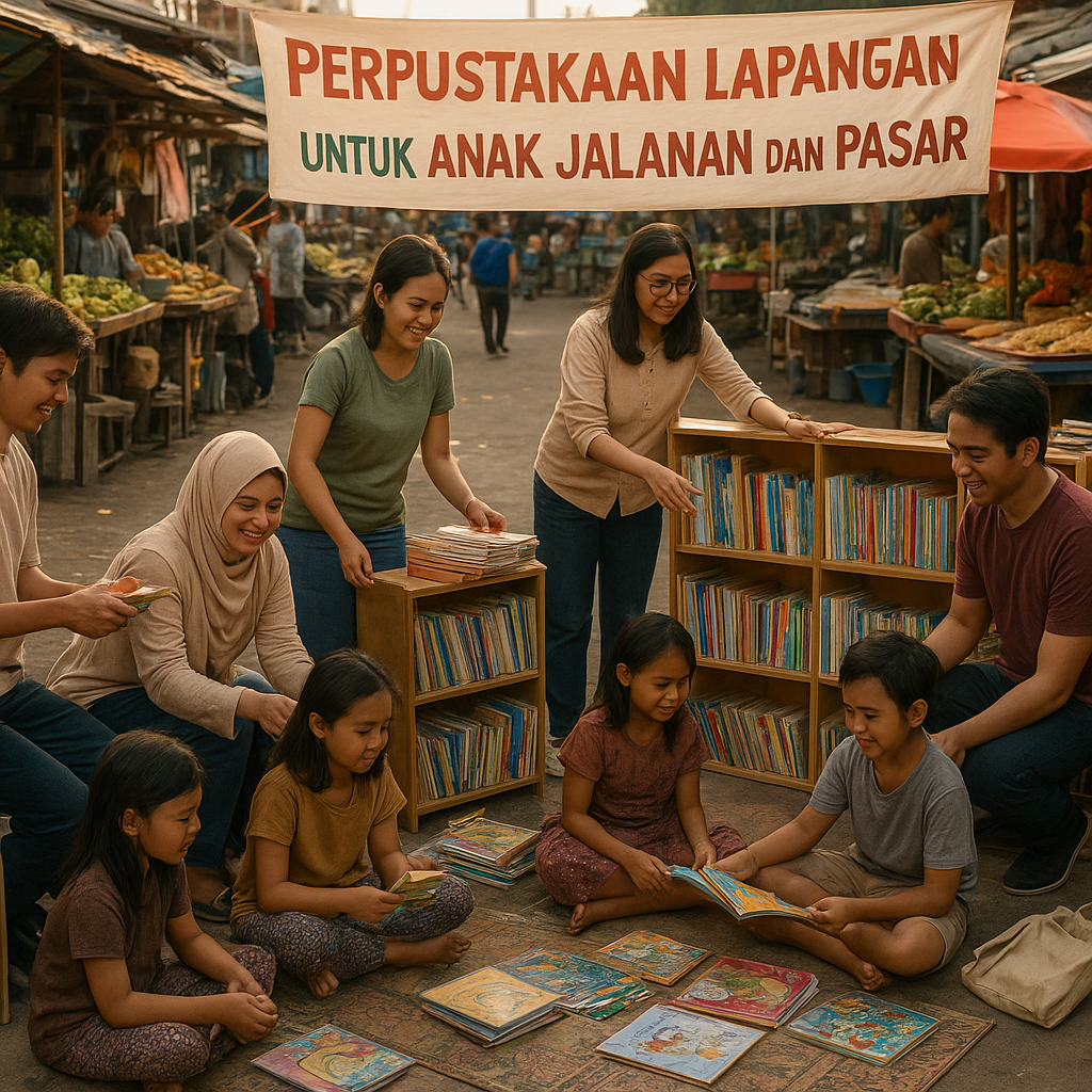 Perpustakaan Lapangan untuk Anak Jalanan dan Pasar