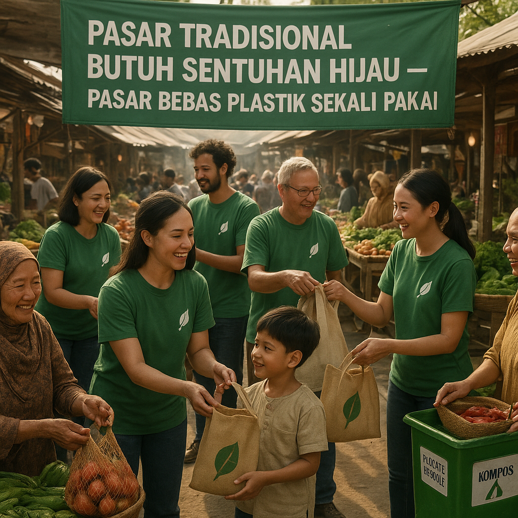 Pasar Tradisional Butuh Sentuhan Hijau: Gerakan 'Pasar Bebas Plastik Sekali Pakai'