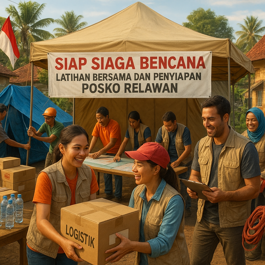 Siap Siaga Bencana: Latihan Bersama dan Penyiapan Posko Relawan