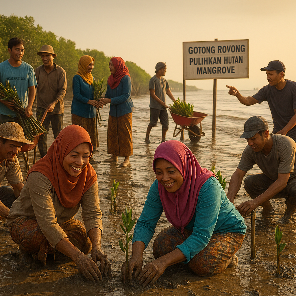 Gotong Royong Pulihkan Hutan Mangrove di Pesisir Demak: Aksi Nyata Lawan Abrasi