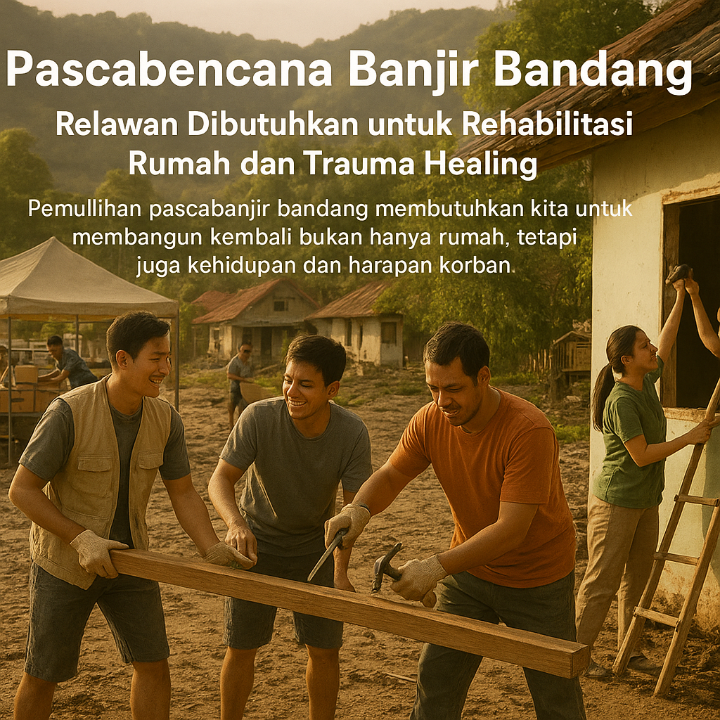 Pascabencana Banjir Bandang, Relawan Dibutuhkan untuk Rehabilitasi Rumah dan Trauma Healing